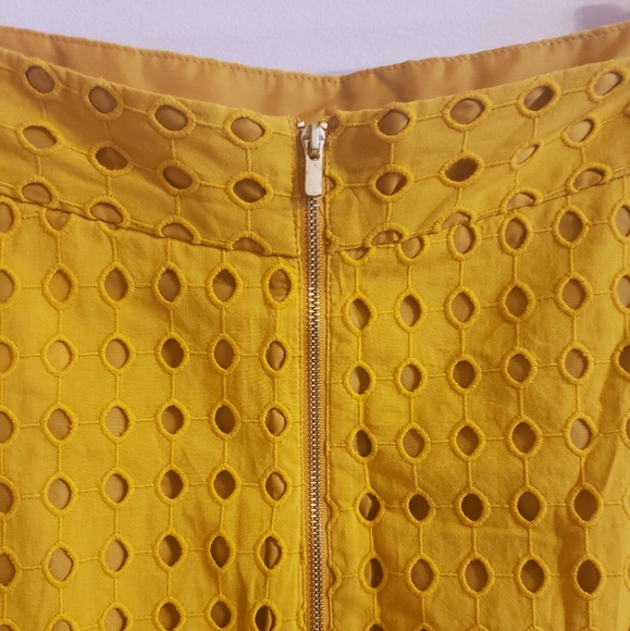H&M Mustard Yellow Midi Skirt 100% Cotton Slip Side Zip Boho Woman Size 8 NWOT - Picture 4 of 9